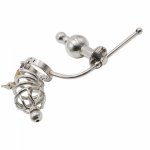 Male Chasity Lock Cock Cage Movable Anal Beads Plug Urethra Dilator Catheter Penis Ring Stainless Steel Sex Toys for Men