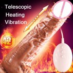 Heating Vibrator Dildo  Penis Automatic Telescopic Heating G-spot Massage Female Masturbation Sex Toys