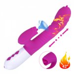 Dual-tongue hot vibrator telescopic vibrator g point clitoris wand stimulating vibrator sexual toys for women