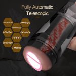 Automatic Telescopic Male Masturbator Cup Realistic Soft Pussy Sex Toys Silicone Vagina Adult Masturbation Sex Products for Men