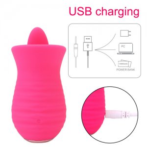 10 Frequency Soft Tongue Licking Vibrator Clit Nipple Sucker Bullet Vibrator Rechargeable Clitoral Stimulator Sex Toys for Women