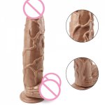 Super Big and Soft Realistic Dildo Strong Suction Cup for Hands-free Play Lifelike Glans Anal Plug Big Size Penis Sex Toy for Ad