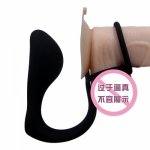 Black Anal Dildo Anal Plug Strap On Dildo butt plug Male Prostate Massager with Cockring Anal Beads Sex Toys For Couples Men