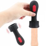9 Speed Vaginal Cup Male Masturbators Delay Lasting Trainer Glans Stimulator  Penis Vibrator Glans Massage Sex Toy for Men