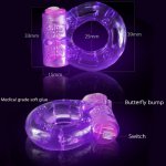 1PC Sex Toy Crystal Butterfly Vibration Ring Electronic Vibration Ring Male Ring Lock Fine Ring Sun Ring Adult Chastity Belt