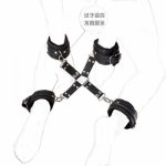 Leather plush handcuffs anklet tied hook sm hands and feet back buckle cross buckle sex toys for adults bondage rope couples toy