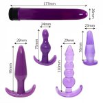 OLO 5Pcs/Set Anal Plug Butt Bead Bullet Vibrator Adult Products   Erotic Prostate Massager Sex Toys for Men Women