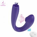 Dildo Sucking Vibrators for Woman Powerful Clitoris Sucker Blowjob Tongue Stimulator Nipple Vagina Oral Sex Sex Toys for Adult