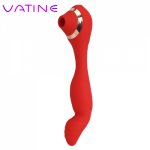 VATINE Silicone Dildo Finger Vibrator Dual Use Nipple Sucking Vibrator Erotic Toy G Spot Massager Clitoris Sucker