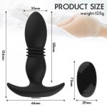 Thrusting Anal Vibrator Wireless Remote Control Vibrating Prostate Massager Retractable Anal Butt Plug Sex Toys for Men Women
