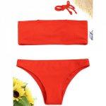 ZAFUL Bandeau Ribbed Bikini Swimwear 2018 New Women Brazilian Bikini Sexy Bathing Suit Maillot De Bain Femme Two-Piece Suits