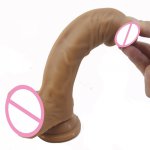 NNSX Soft Realistic Dildo Double-layer Silicone with Suction cup vaginal anal massage adult tools sex toys for womanMasturbation