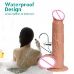 8 Inch Realistic Telescopic Dildo With Lifelike Balls and Suction Cup Artificial Penis Masturbator for Women Sex Toy