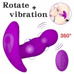 360 Degree Prostate Massager Rotating Anal Vibrator Silicone Male Butt Plug Anus Vibrating Sex Toy For Men G-Spot Stimulation