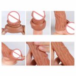 Soft Silicone Reusable Penis Extender Sleeve Male Cock Ring Vibrating Penis Extender Dildo Enhancer Delay Ejaculation