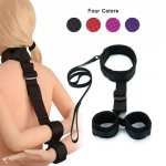 BDSM Bondage Adult Games Wrist to Collar Restraint Erotic Sex Toys For Woman Couples Slave PU Leather Collar Fetish Sex Products