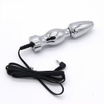 Electric Shock SM Stainless Steel Anal Plug Electric Shock Therapy Butt Plug Massager Male And Female Medical Sex Toys Accessor