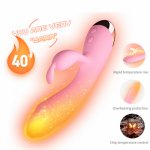 Smart Heating Dual Motors Dildo Vibrators Clit Licking Fidget Toys Vaginal Clitoris Stimulation Masturbators Sex Toys For Woman