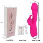 Rabbit Vibrator Dual Motor Sex Toys For Women G-Spot Vagina Clitoral Stimulation Dildo Female Masturbation Adult Erotic Products