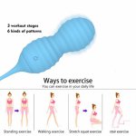 2021 New Silicone Kegel Ball Vaginal Tight Exercise Love Egg Vibrator Remote Control Geisha ben Wa Sex Products Sex Toys Blue