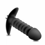 Anal Plug Butt Beads Black Dildo Vibrator Male Prostate Massager Waterproof Silicone Anus Dilator Sex Toys for Women Men Gay