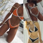 2017 Female Bathing Suit New Design Hot Sale Sexy Swimwear Women Beach Triangle Bikini Set Bandage Push-Up Swimsuit Beachwear