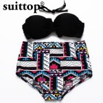 suittop Bikini Women 2017 Summer Sexy High Waist Halter Maillot De Bain Push Up Swimwear Underwire Swimming Suit For Women
