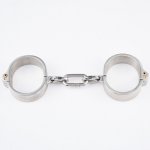Stainless Steel Handcuffs Ankle Cuff With Chain Bondage Stealth Lock Design Hand Cuffs Restraints Fetish Sex Tiys For Women Men