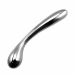 Heavy stainless steel double fake dildo G Spot wand anal beads butt plug metal prostate massager vaginal female sex toy