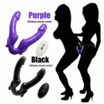 Double Penetration Dildo Vibrator Wireless Remote Control Dual Vibration G-Spot Massage Flexible Joint Fidget Sex Toys For Women