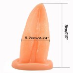Tongue Shape Soft PVC Anal Dildo 22*5.6cm Butt Plug Adult Sex Product for Men Women Lesbian Anus Vagina Expansion Trainer