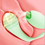 Ins, 2In1 Vibrating Egg Real Tongue G Spot Clitoris Stimulator Insertable Vagina Massager Double Head Vibrator Sex Toys For Women