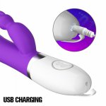 Silicone Rabbit Vibrator Sex Toys For Woman Adult Erotic Product Vibrating Dildo Female Wand Massager Rechargeable Stimulator