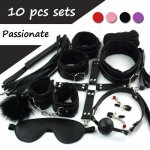 7/10Pcs Sex Toys For Women Cotton Rope Handcuffs Collar String Mouth Ceppi Whip Suit Offbeat Bondage Toys Adult Games Sex Shop