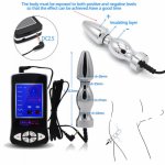 Electric shock penis anal plug toy set male orgasm stimulating tool fun go out masturbation adult products free shipping