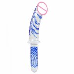 2-inch large glass artificial penis anal plug stimulates G-spot female masturbation glass female sex toy