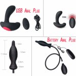Wireless Remote Vibration Inflatable Anal Plug Prostate Massage Vibrator Big Dildo Pump Anal Couple Anal Sex Gay Sex Toys