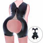 Leather SM Suit for Role-playing Games, BDSM Sexy Lingerie,Open Bra&Underwear Bondage,Sex Toy For Couples