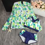 2017 New Sexy Printed Bikinis Women Swimwear Low Waisted Bikinis Set Geometric Patchwork Swimwear Bathing Suit Biquini 