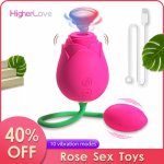 Rose Sucking Suction Vibrator for Women Vagina G Spot Stimulation Vibration Egg Clitoris Suction Rose Sex Toys for Woman