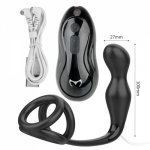 IKOKY with Penis Ring Delayed Ejaculation Sex Toys For Men Prostate Massager 12 Speed Dildo Butt Plug Anal Vibrator