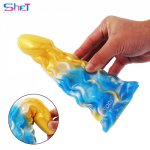 SHET Liquid Silicone Dildo Multicolor Art Anal Plug Anale Sex Toys Adults Only Toys for Men and Women Butt Plug Sex Shop