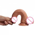 SOPHKO 7 Inch Bend Huge Big Dildo Realistic with Suction Cup Double Layered Liquid Silicone Skin Feeling Sex Toys for Woman