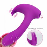Double Tongue Cunnilingus Vibrator Telescopic Rotating Dildo Heating Vagina Clitoris Stimulate Vibrator Adult Sex Toys for Women