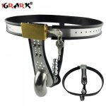 Sex Toys for Men Stainless Steel Male Chastity Belt with Anal Plug Metal Underwear Bdsm Bondage Penis Ring Lock Cock Cage Device