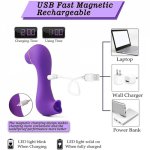 Clit Sucking & Licking Tongue 2 in 1 G Spot Vibrator Double Stimulation Vaginal Nipple Massager Oral Sex Toy for Women & Couples