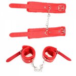 PU Leather Adjustable Plush Sex Handcuffs Sexy Whips Cosplay Blindfold Eye BDSM Bondage Set Sex Toys for Adult Games Female Male