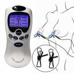 Electric Shock Labia Nipple Clamps BDSM Bondage Clitoris Clips Electro Stimulator Massager Sex Games Adult Toys for Women