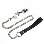 Jiuai, Jiuai Couples Accessories Metal Anal Plug Leather Leash Adult Bondage Games SM BDSM Sex Toys For Women