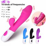 10 Speeds G Spot Dildo Rabbit Vibrator For Women Female Vagina Masturbator Stimulator Clitoral Massager Adult Sex Toys AV Stick